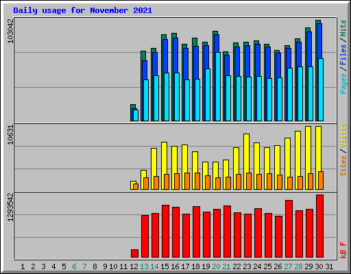 Daily usage for November 2021