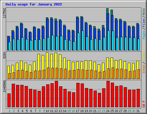 Daily usage for January 2022