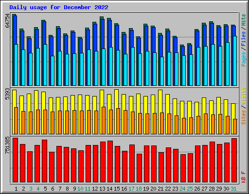 Daily usage for December 2022