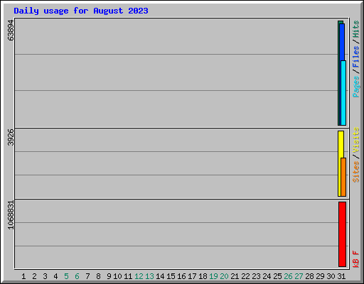 Daily usage for August 2023