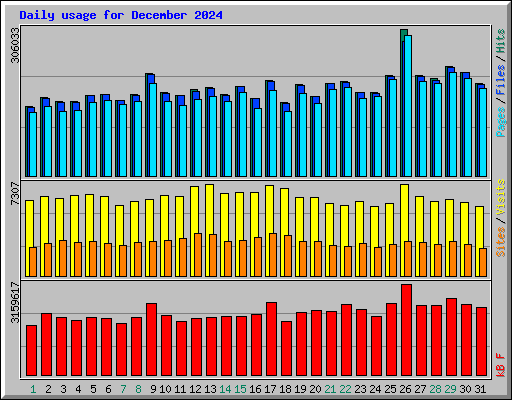 Daily usage for December 2024