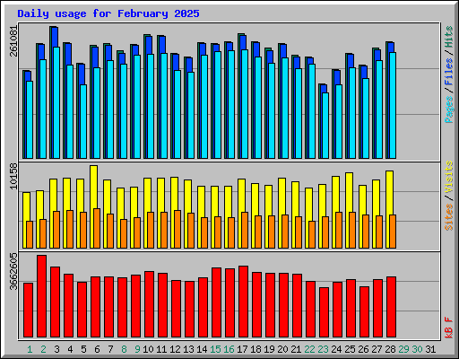 Daily usage for February 2025