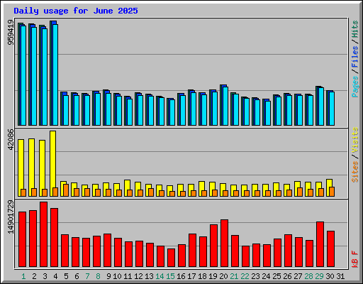 Daily usage for June 2025