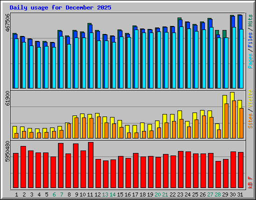 Daily usage for December 2025