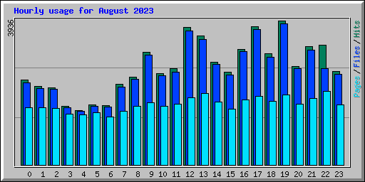 Hourly usage for August 2023